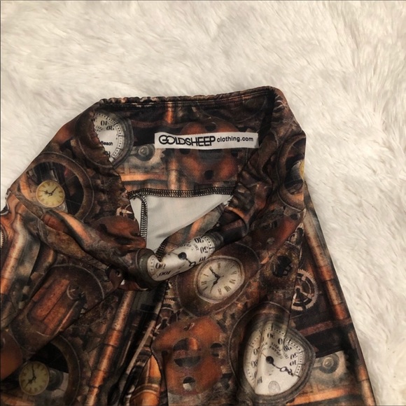 Goldsheep Clock Print Leggings Size Small - Picture 4 of 5